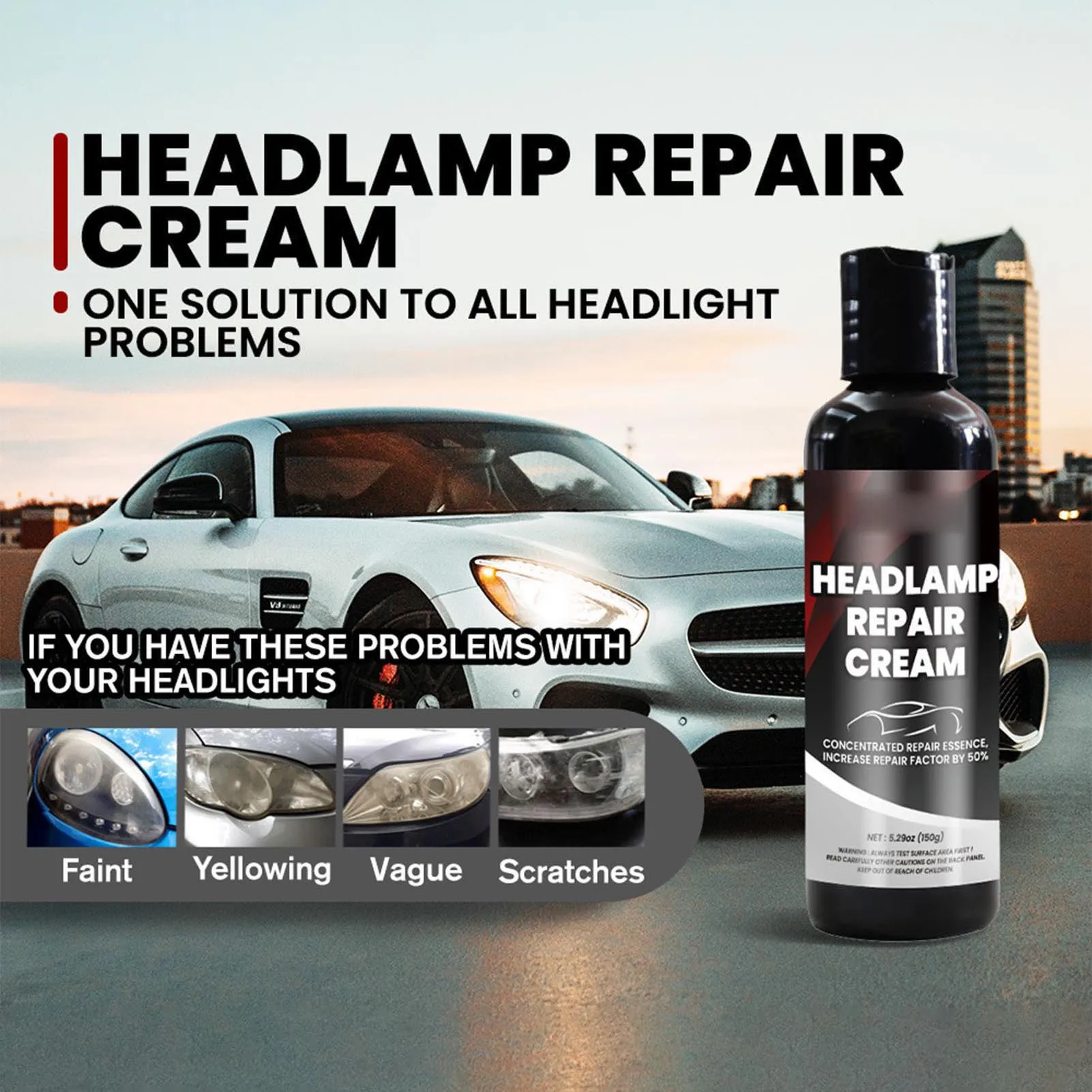 Car Cared Headlight Lens Restorer Innovative Headlight Repair Polish Kit for Repair Headlight Yellowing