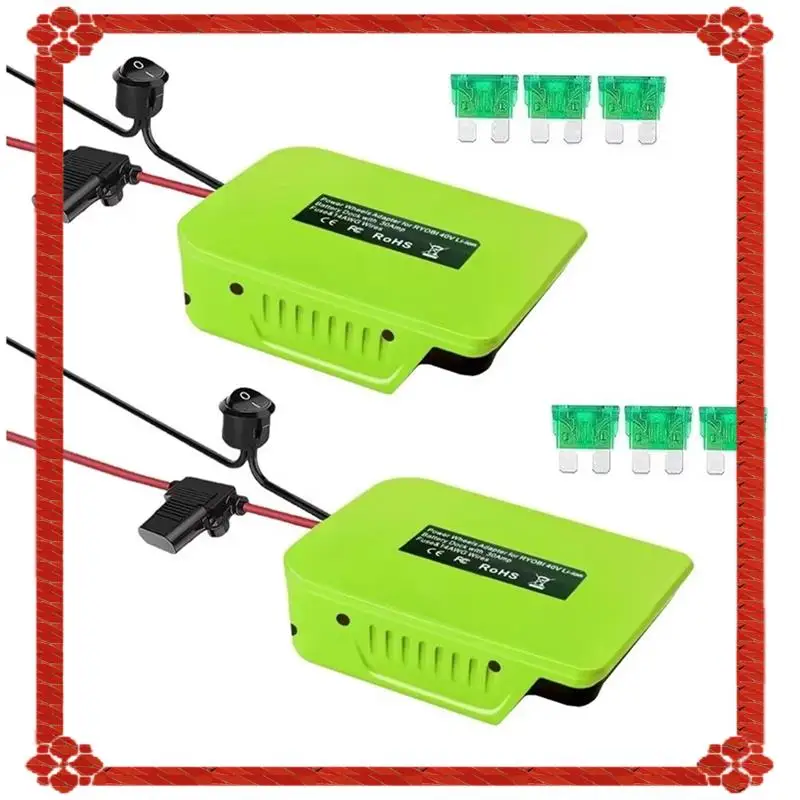 24-часовая доставка для Ryobi 40 В, литиевая батарея, адаптер силового колеса, преобразователь с предохранителем и переключателем, провод 14 AWG для радиоуправляемого автомобиля, игрушечный ап