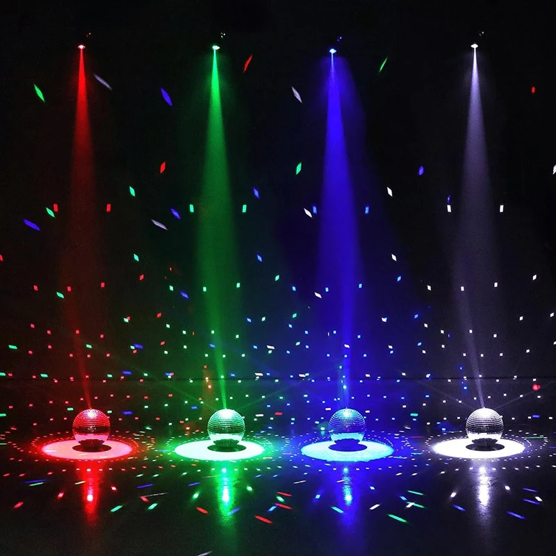 Pinspot Light For Disco Ball 15W RGBW 4 In 1 Mirror Ball Light + Remote Control For Parties DJ Disco Club US Plug