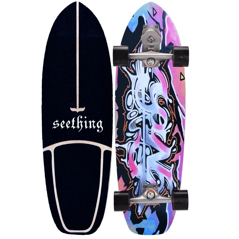 Land Surf Skate Board, S7 Sport, Carving Pumping Board, Longboard, Outdoor Cruiser Skateboard, 75cm