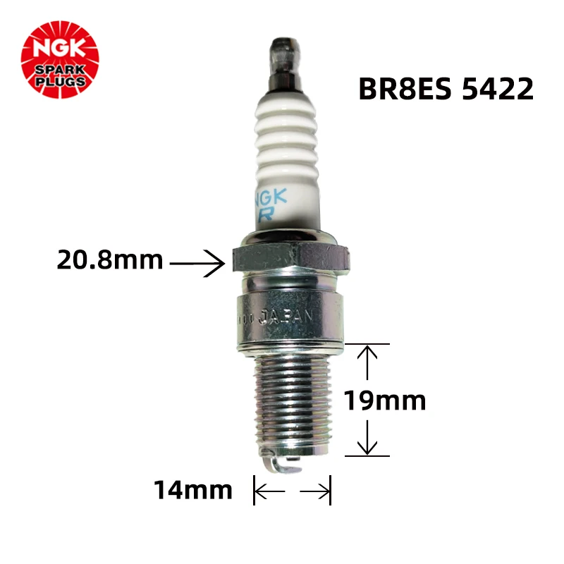 NGK nickel alloy spark plug BR8ES is suitable for Changan Star/Wuling Yangguang/Lubao/Pollan/Zhongyi/Lu Zun Little Bawang(1pcs)