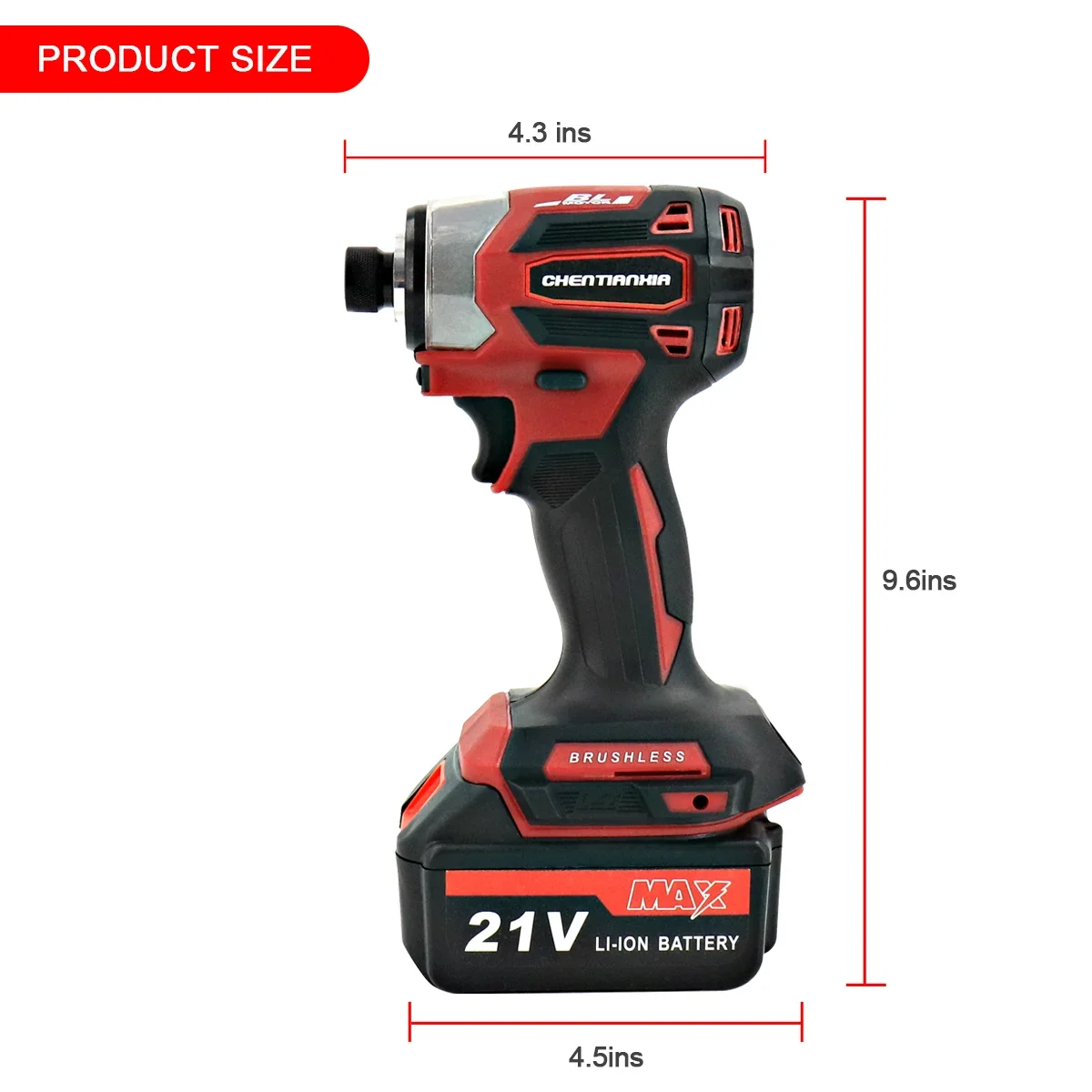 2 BATTERIES Brushless Impact Driver 520NM Cordless Screwdriver Drills Power Tool