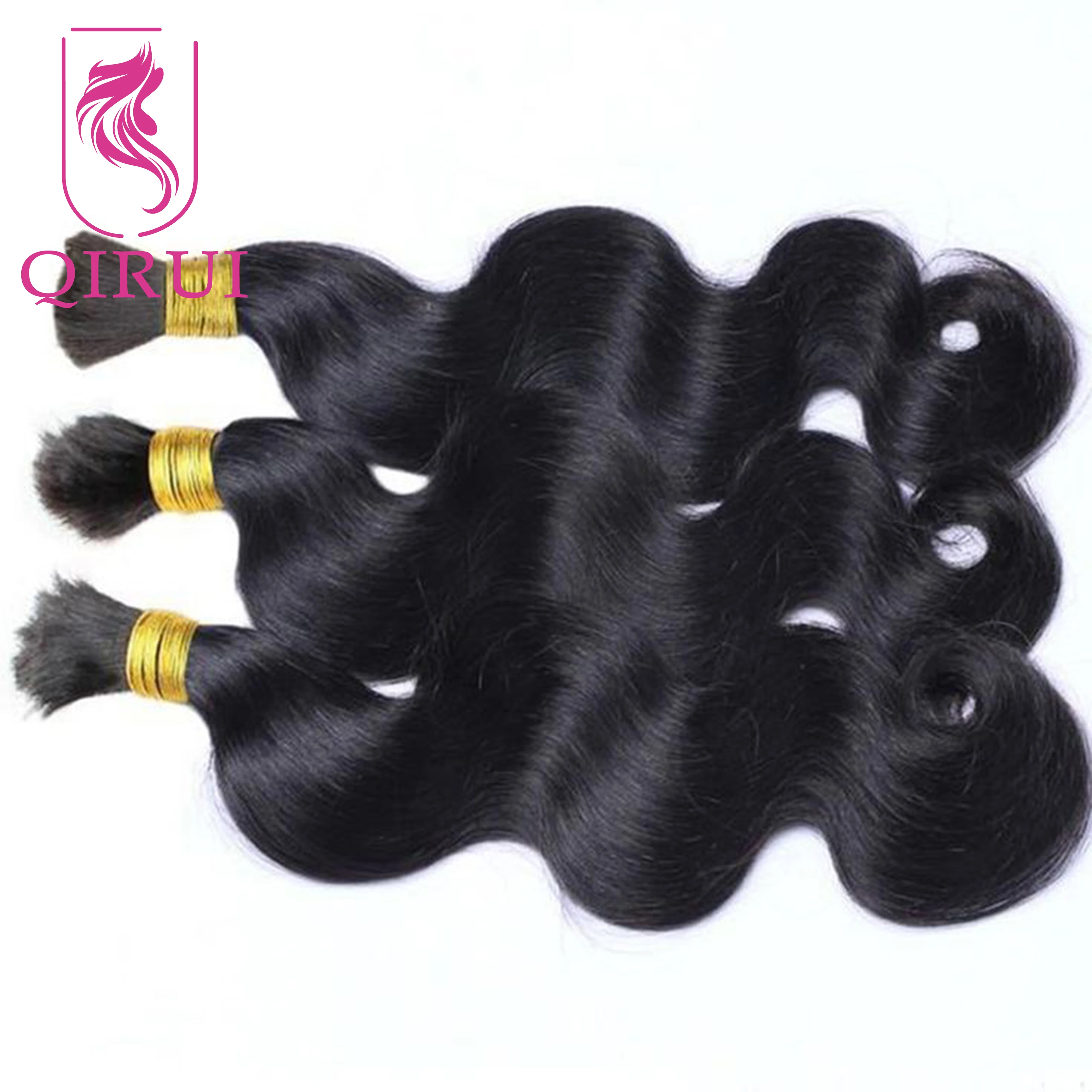 Body Wave Braiding Hair Human Hair Double Drawn Bulk Human Hair For Braiding No Weft Bundles For Boho Knotless Braids Wholesale