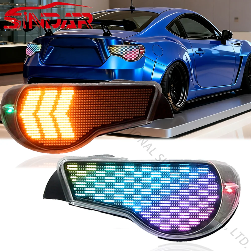SINDAR 2Pcs Car Digital Taillights Accessories for Toyota GT86 and Subaru BRZ GT86 2012-2023 RGB LED Tail Lights Parts