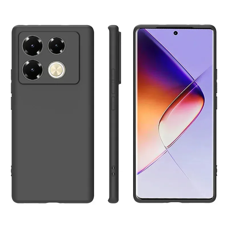 حافظة لهاتف انفينيكس نوت 40 برو نوت 40 برو 4 جرام انفينيكس نوت 40 برو من البولي يوريثان الناعم الأسود النحيف غير اللامع غطاء خلفي من السيليكون حالات الهاتف المحمول كابا