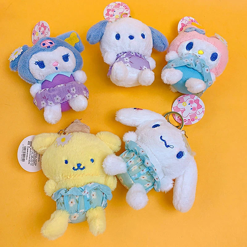 Muñeco de peluche de dibujos animados de margaritas Sanrio, juguete de Melody Kuromi Cinnamoroll Pochacco pompurin, llavero, bolso colgante, mochila, adornos, regalos