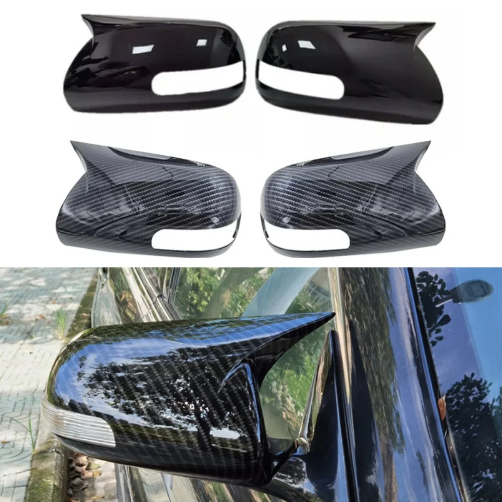 

Car Upgrade Carbon Fiber Glossy Black Door Mirror Cover For Toyota Reiz MARK 2006-2012 Car Rearview Accessories Car Stickers