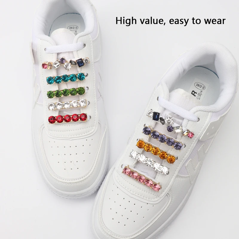 Shiny Rhinestone Shoelaces Buckle Creative Couple Shoes Decoration Jeweled Ins Canvas Shoelace Accessories Sneakers 1 Pcs