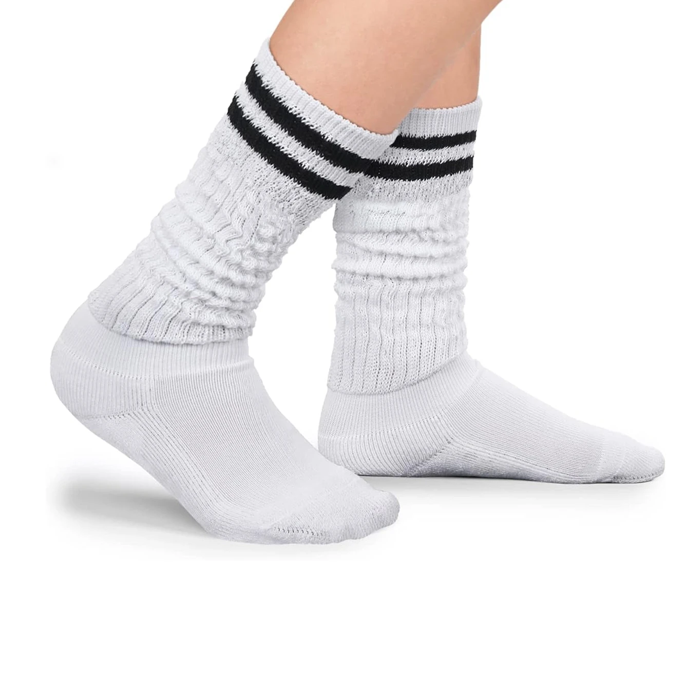 Damen-Skisocken, Sportsocken Slouch-Socken Schwarz, Weiß und Grau – Bequem, atmungsaktiv, feuchtigkeitsableitend und schweißabsorbierend