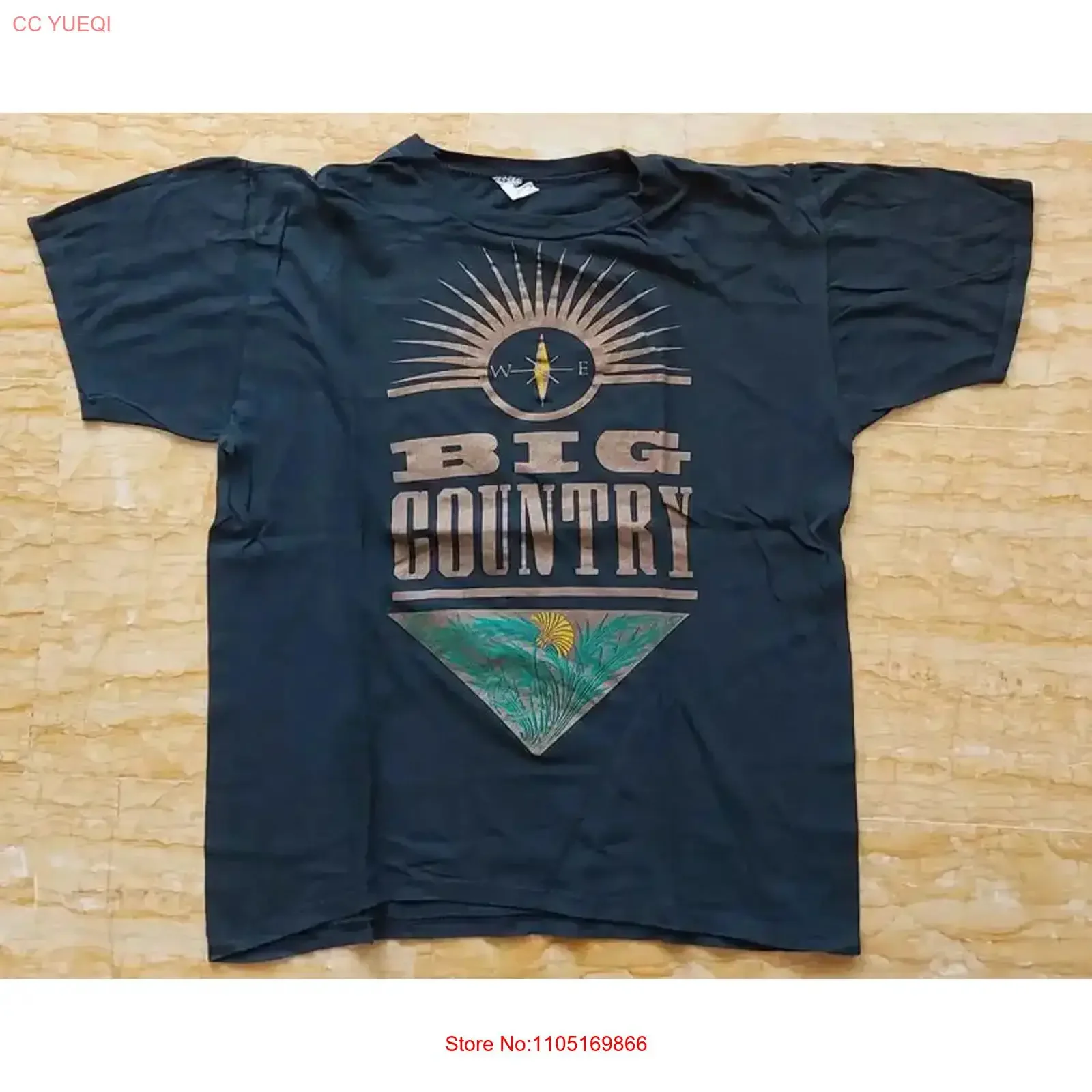 BIG COUNTRY vintage '83 black T Shirt vintage Washed Stylish Breathable Comfortable streetwear Stretched Soft fashion Slightly