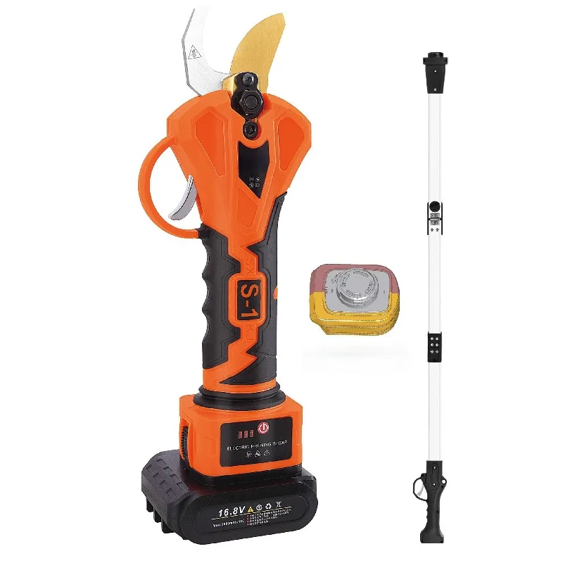 

21V Cordless Electric Pruner 4.5Ah Lithium Batteries 2pcs Tree Branch Cutter Electric Pruning Shears Plastic Battery Operated
