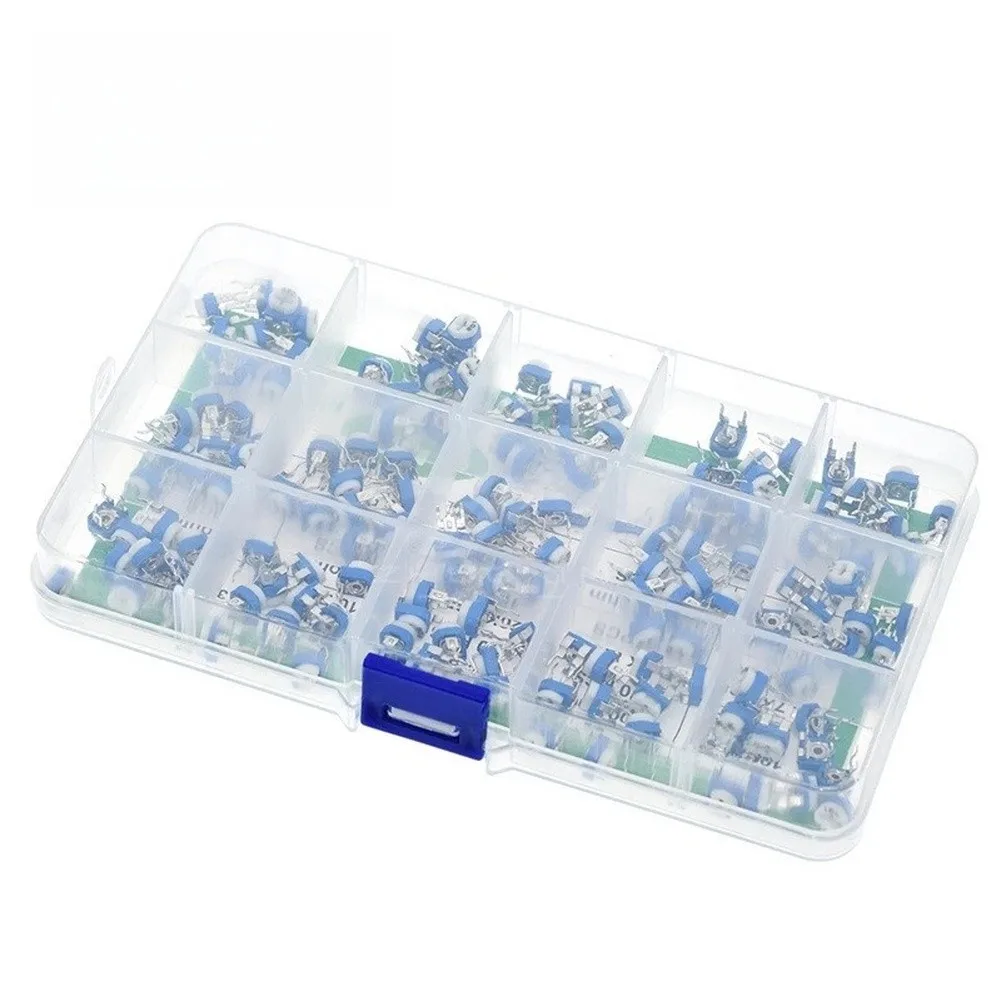 150Pcs 6mm Potentiometer Assortment 15 Values 100 Ohm To 2M Ohm Variable Resistor Kit For For Arduino Circuit Repair And DIY Ele