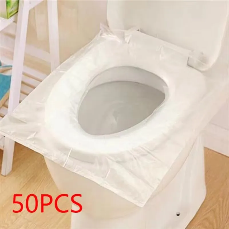 Disposable Toilet Pads 50pcs Travel Adhesive Portable Hotel Waterproof Toilet Cover Travel Maternity Seat Cushion Paper Universa