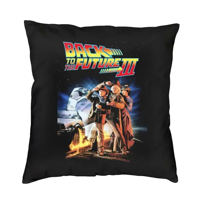 Movies Race Cars Back To The Future Cushion Covers Sofa Living Room Square Throw Pillow Case 40x40