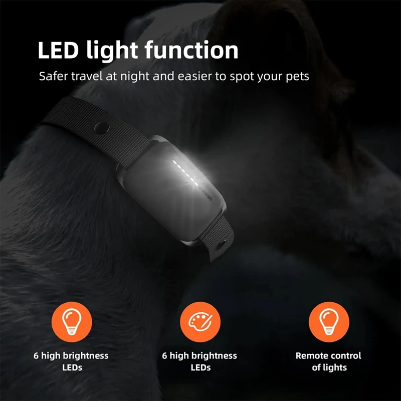 Dog Ant Bark Collar Rechargeable 1000M Electric Dog Training Collar With Remote LED Light For 8-100Lbs Small Large Dog