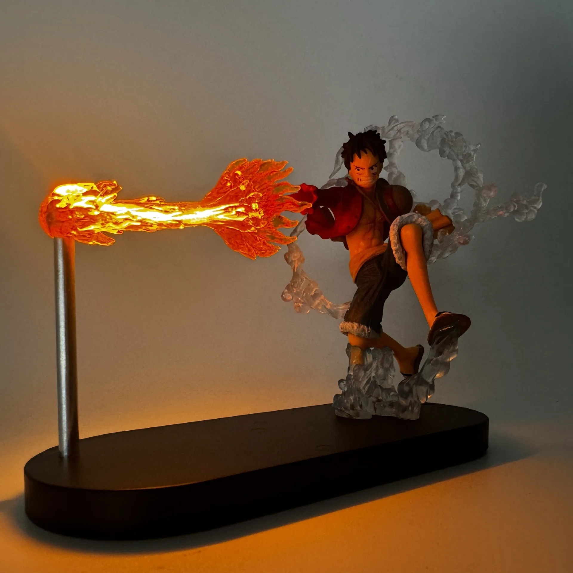 Fogo punho ace anime luz noturna uma peça luffy figura decoração para quarto estudo decoração iluminação ambiente menino crianças presente