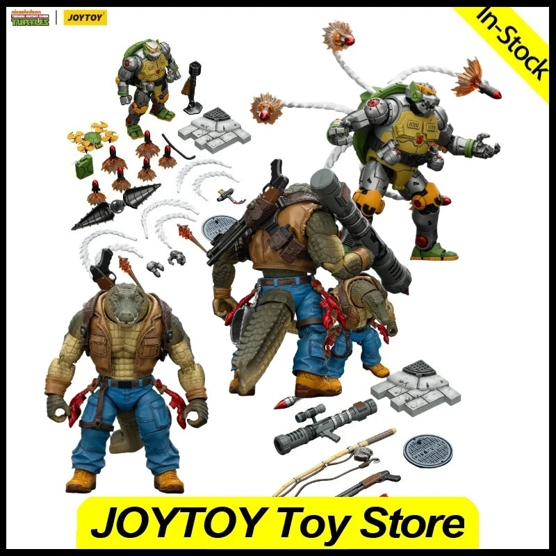 In Stock JOYTOY Action Figure 1/18 TMNT Teenage Mutant Ninja Turtles Leatherhead Metalhead Model Toys Gifts Collection