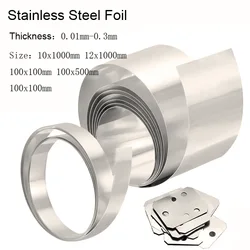 1 Stuks Stainles Staalfolie 304 Roestvrijstalen Stripdikte 0.01Mm-0.3Mm Voor Precisiemachines