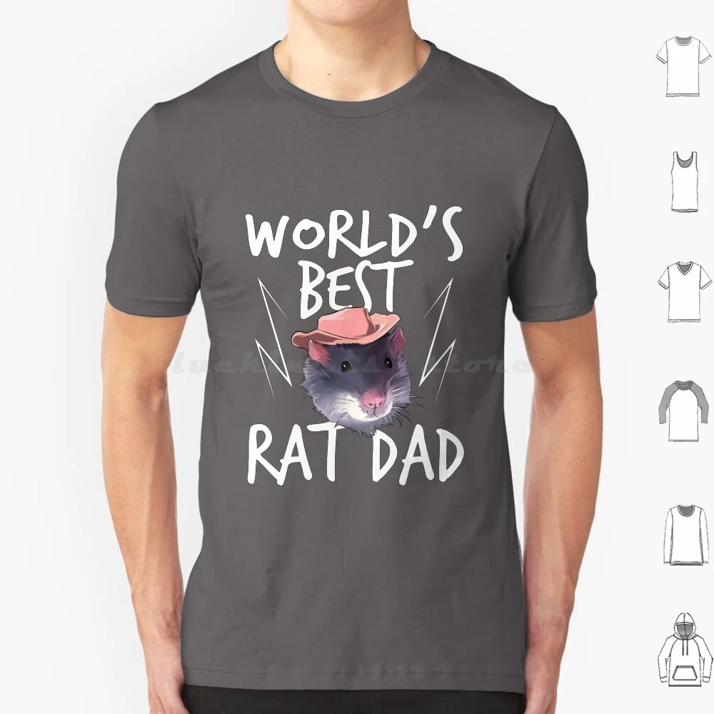 World's Best Rat Dad T Shirt 6xl Cotton Cool Tee Rat Rats Love Cute Ratties Rodent Banksy Pet Pet Rats Pets Ratty Animal