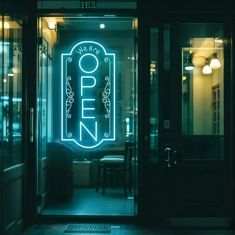 Otwarty Neon do Okna Sklepowego, Klasyczny LED Otwarty/Zamknięty, Otwarty Znak do Restauracji, Vintage Otwarty Sklep, Prezenty