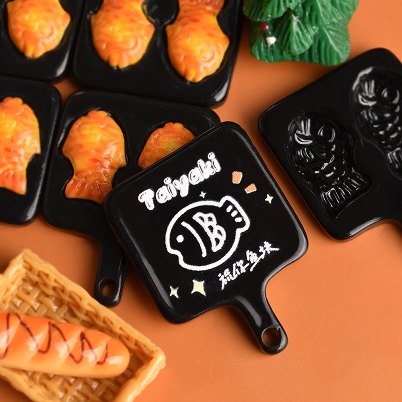 1 مجموعة دمية صغيرة Taiyaki قالب مقلاة خبز عناصر مصغرة ببطء قالب النهاش الغذاء بيت الدمية اكسسوارات المطبخ اللعب #2