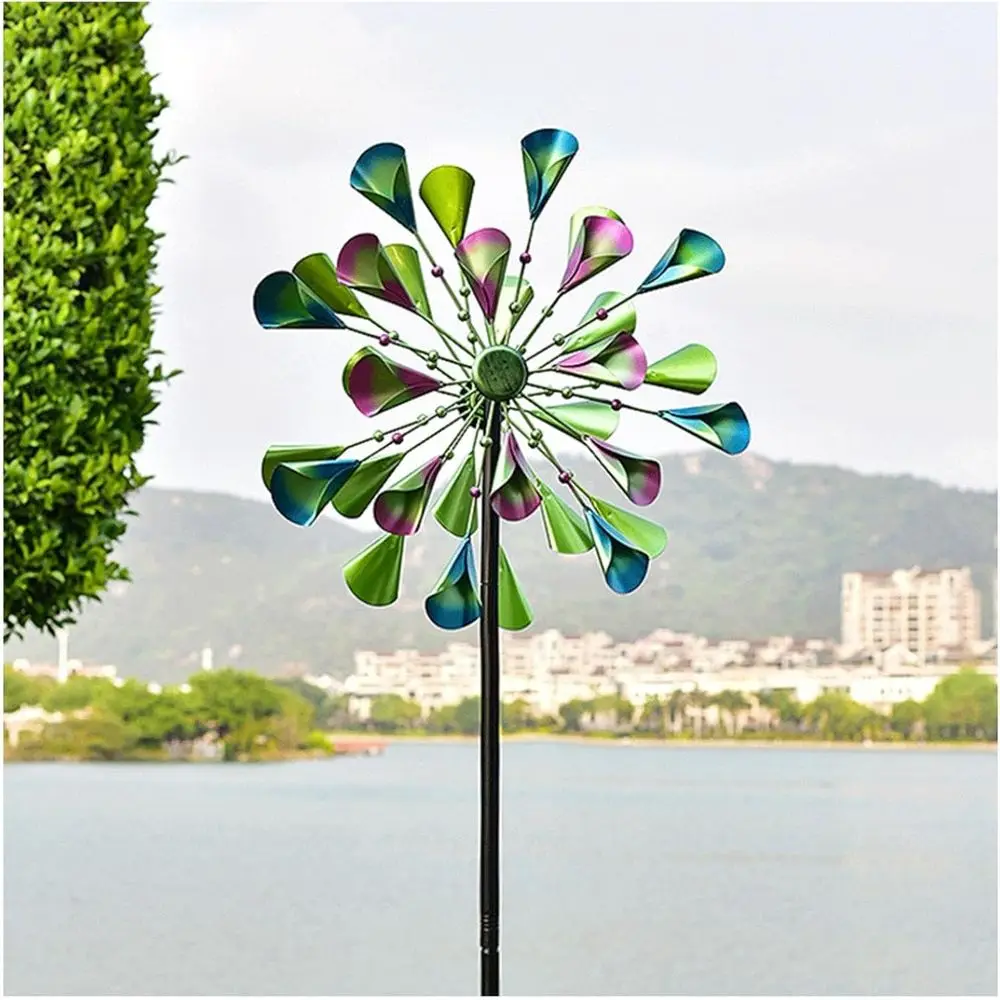

Large Dual-Direction Kinetic Wind Spinner with Metal Stake for Outdoor Garden and Lawn Decor