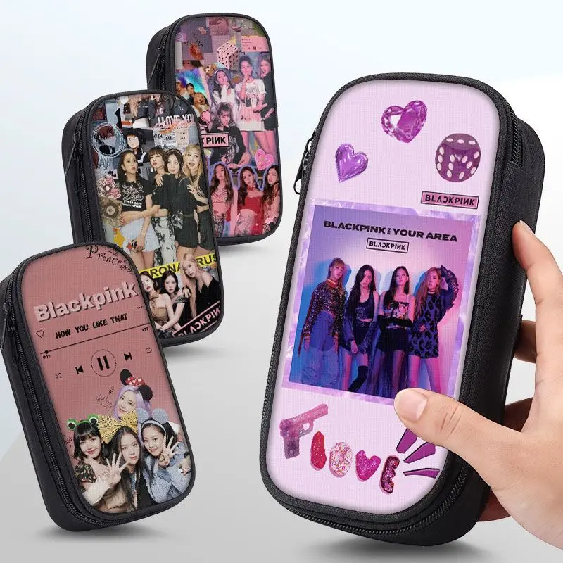

Black Pink Large‑capacity Ins‑style High‑value Appearance Pencil Cases and Stationery Bags Fashionable Practical Pencil Boxes