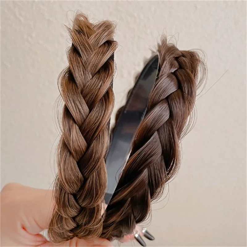 Wide Braided Headband Hoop Fashion Hair Accessories Elastic Non-slip Band For Women And Girl