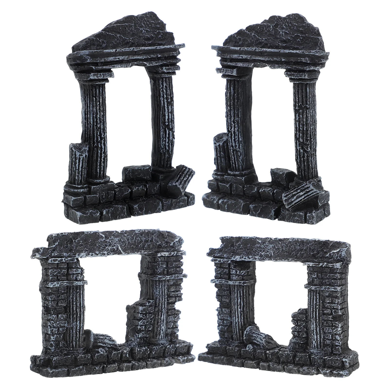 

4Pcs Fish Tank Roman Pillar Ornament Aquarium Landscape Decor Resin Decoration Fish Shelter Aquarium Ornament Decor