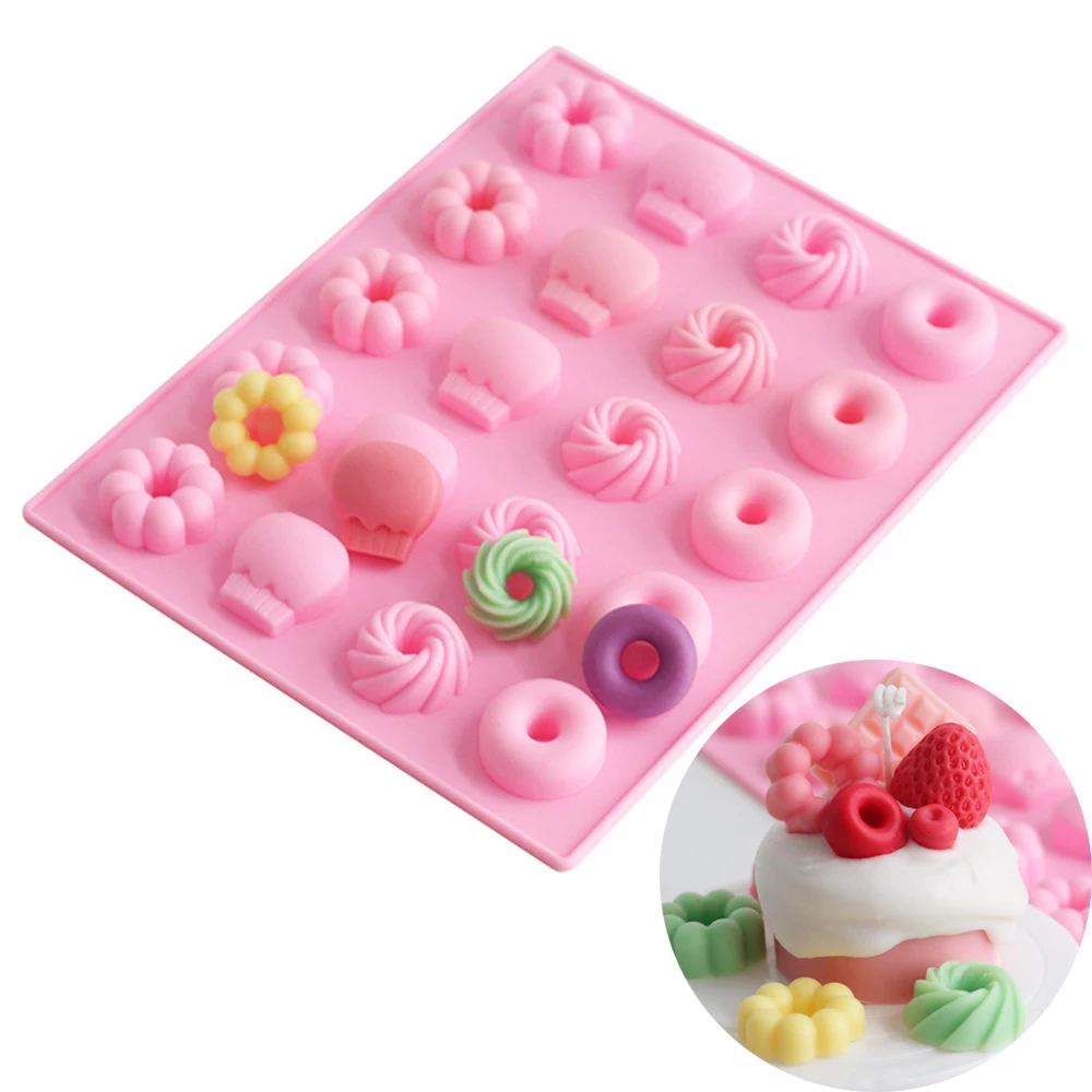 Donut Silicone Mold DIY Handmade Candle Decorating Cake Chocolate Biscuit Mould 20 Even Donut Circle Cake Candle Resin Mold Tool