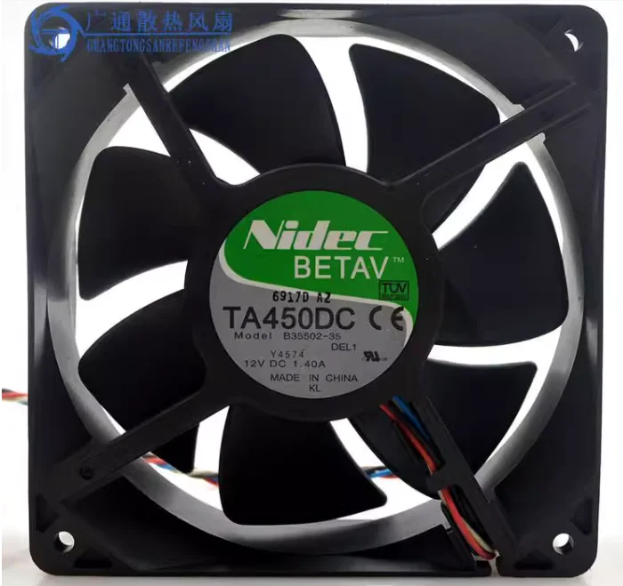 Ltsf ل Nidec B35502-35 DC 12V 1.4A 120x120x38mm 4-Wire مروحة تبريد الخادم 12 سنتيمتر