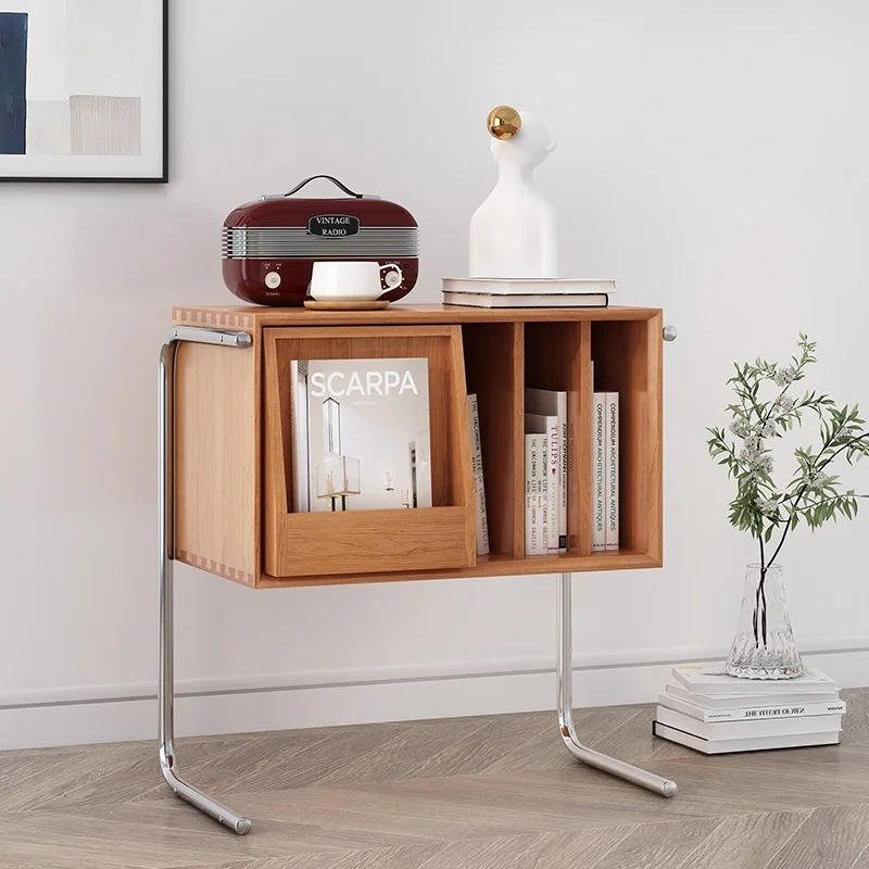 Nordic Magazine Cabinet Solid Wood Floating Cabinet Japanese Side Cabinet Storage Small Apartment Modern Minimalist Bookcase