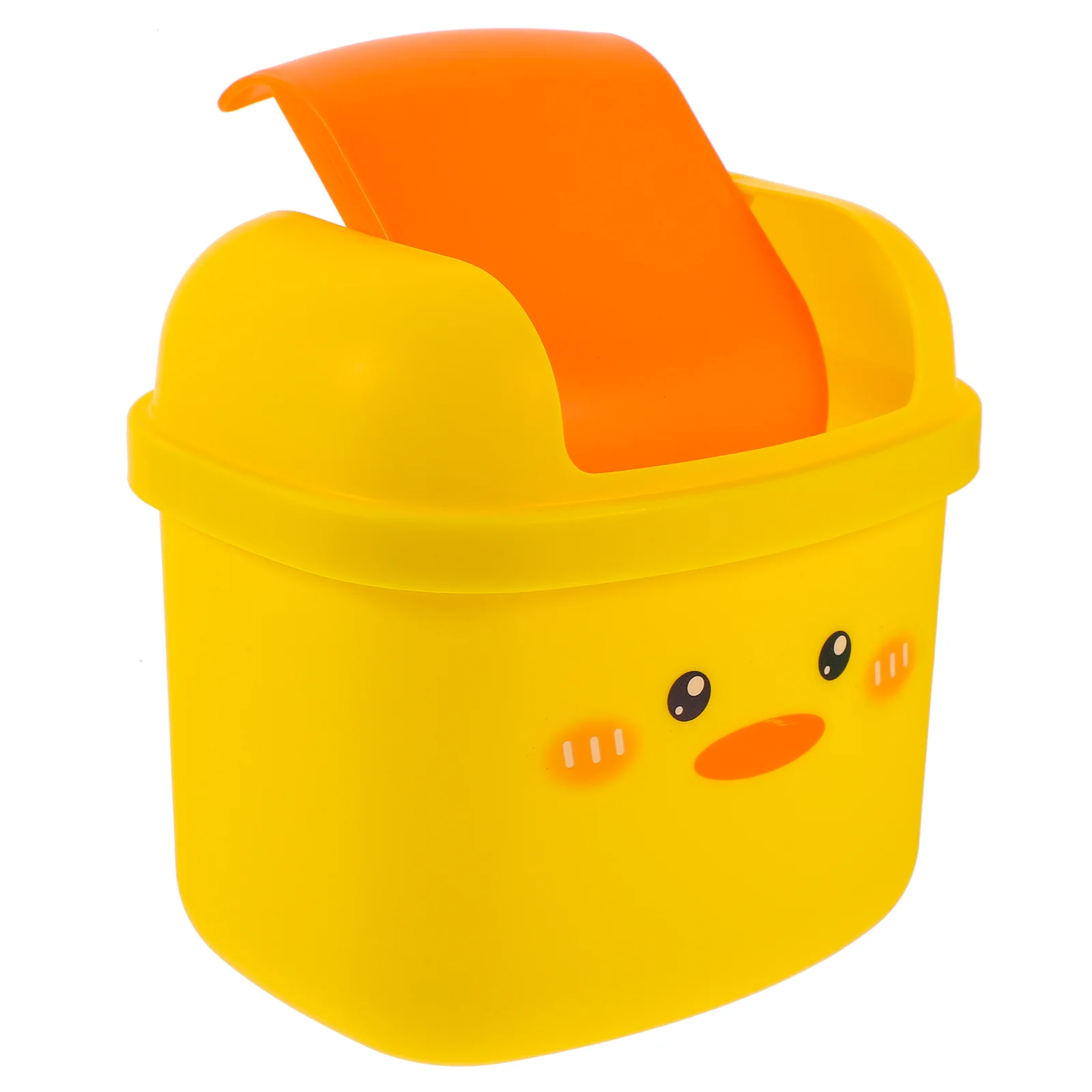 Mesa de escritorio, cubo de basura de pato amarillo pequeño, contenedor de reciclaje de coche de escritorio, Mini basura de plástico