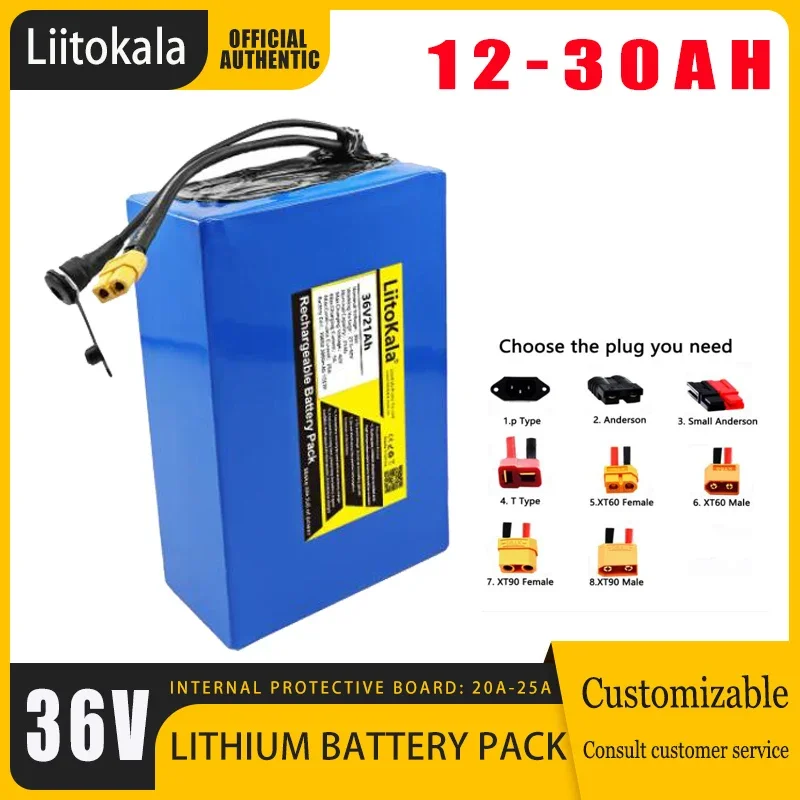

Аккумуляторная батарея LiitoKala для электровелосипеда, 36 В, 30 Ач, 6 Ач, 10 Ач, 12 Ач, 15 Ач, 20 Ач, 24 Ач, для электрического скутера
