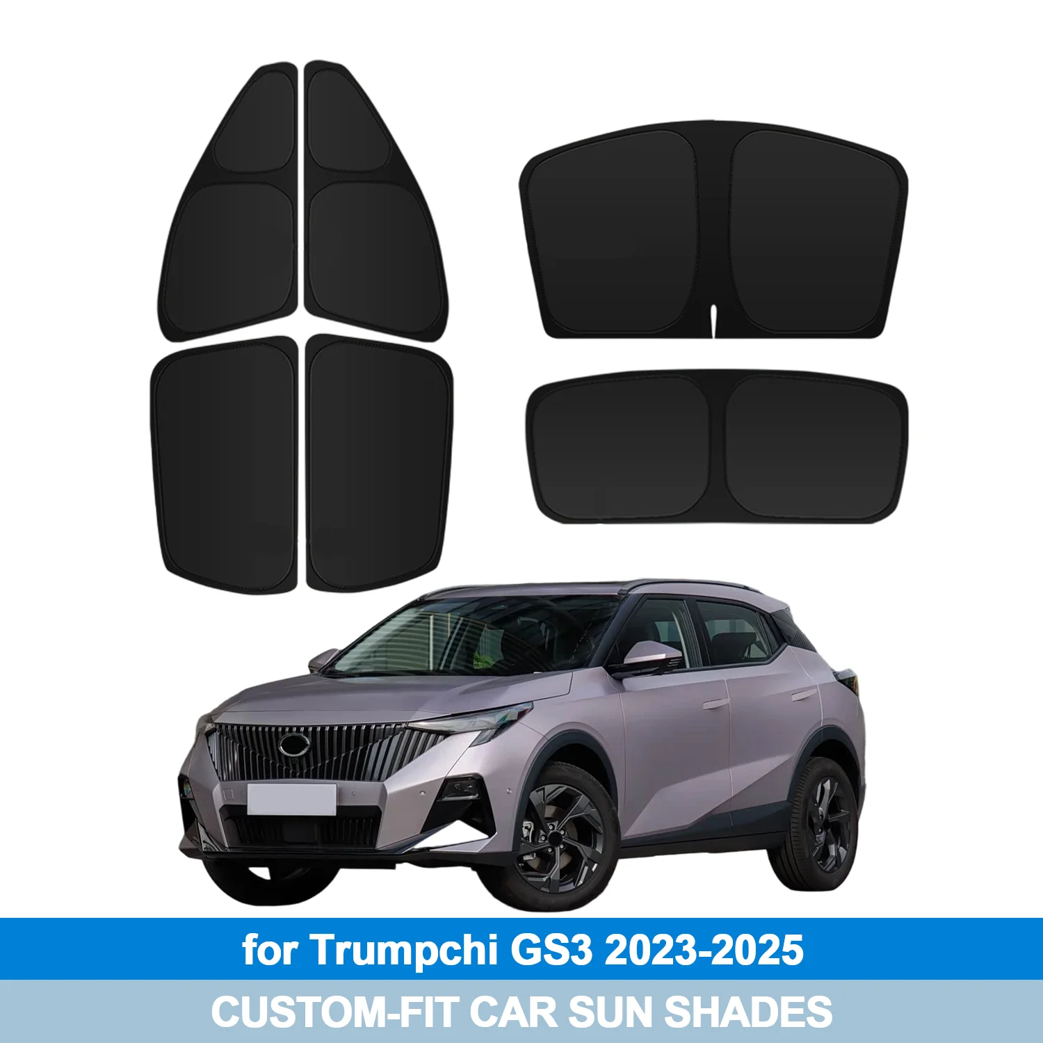 

For Trumpchi GS3 2023-2025 Windshield Sun Shade Side Window Shades Cover Sun Visor Shield Privacy Protection
