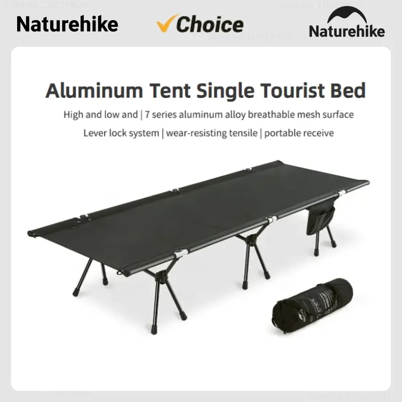 

Naturehike XJC12 Outdoor Portable Folding Bed Ultralight Breathable Single Camping Bed High Low Dual-Use Bearing Capacity150KG