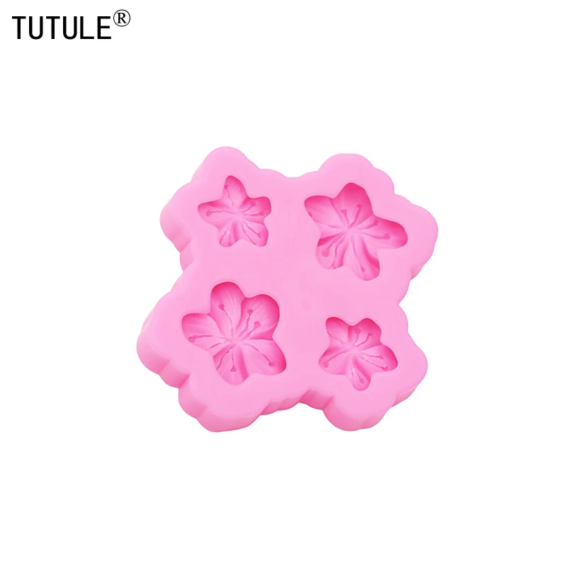 DIY Peach Blossom resin phone case Clay mold 3D Peach Resin Accessories Silicone Molds flower Chocolate fondant Cake Mold