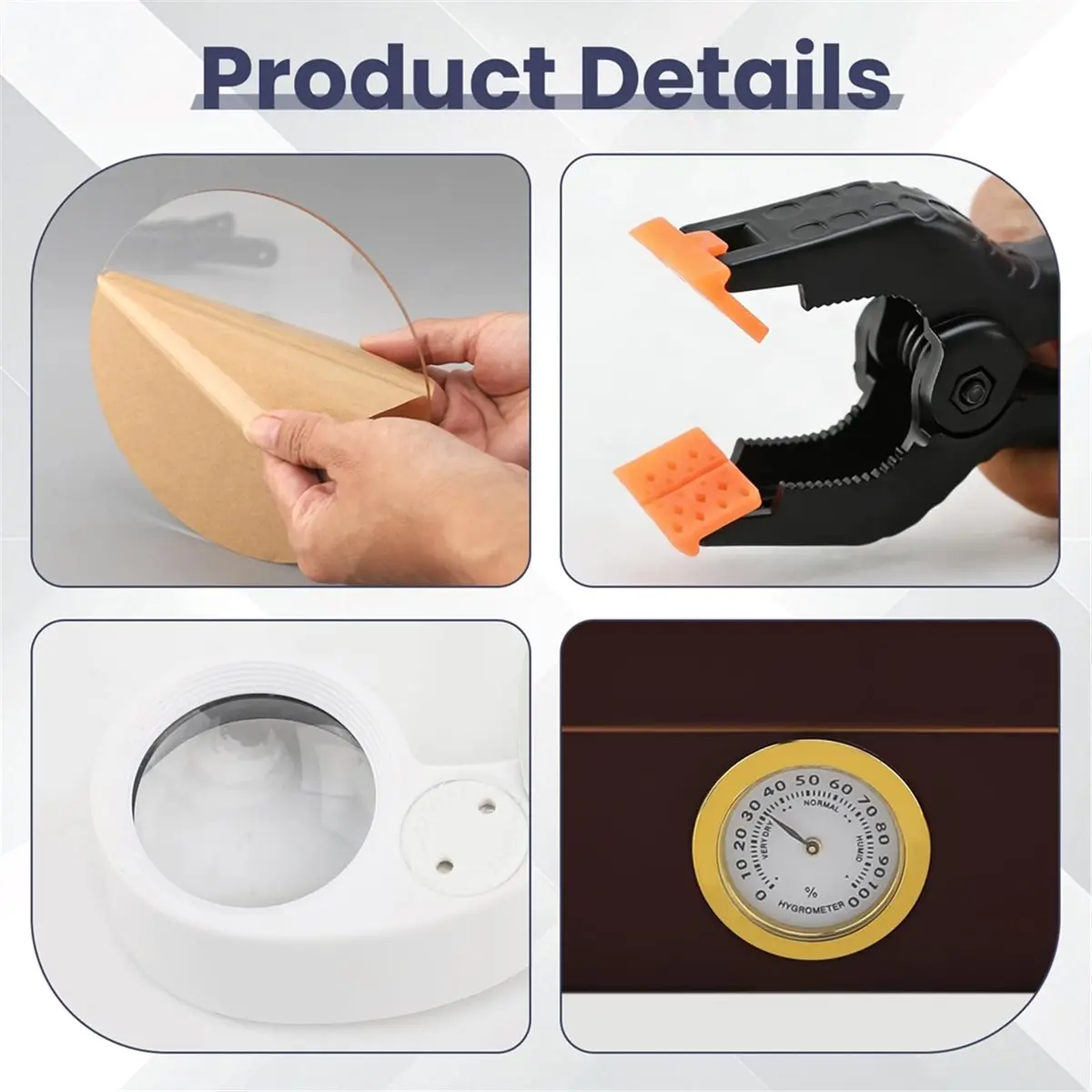 Utility Design Card Flattening Kit, Trading Card Care Tool Accessory Set with Wood Box, Magnifier for Flatten Lifted Edges, Fix