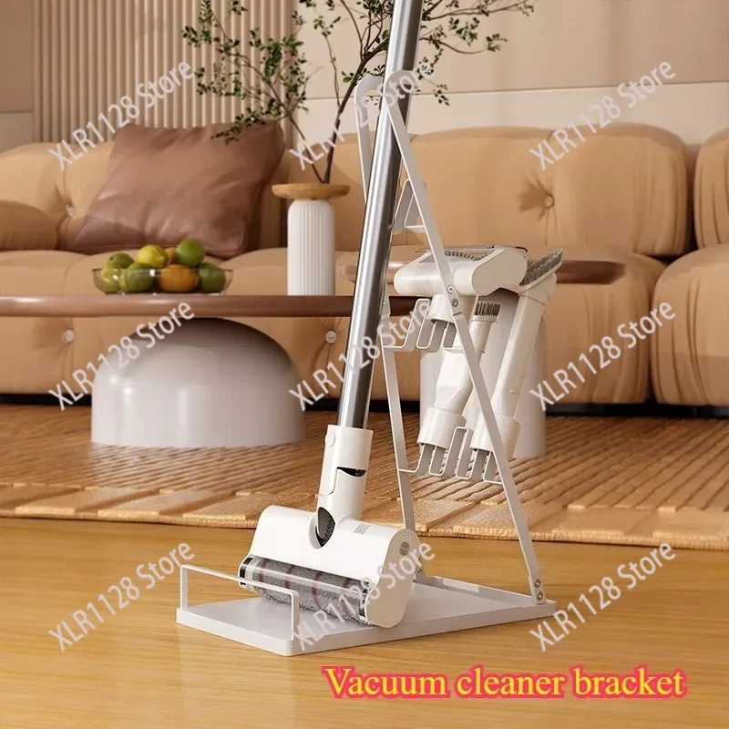 No-Drill Vacuum Cleaner Storage Rack Wall Mounted Organizer for Household Cleaning Tools & Mops