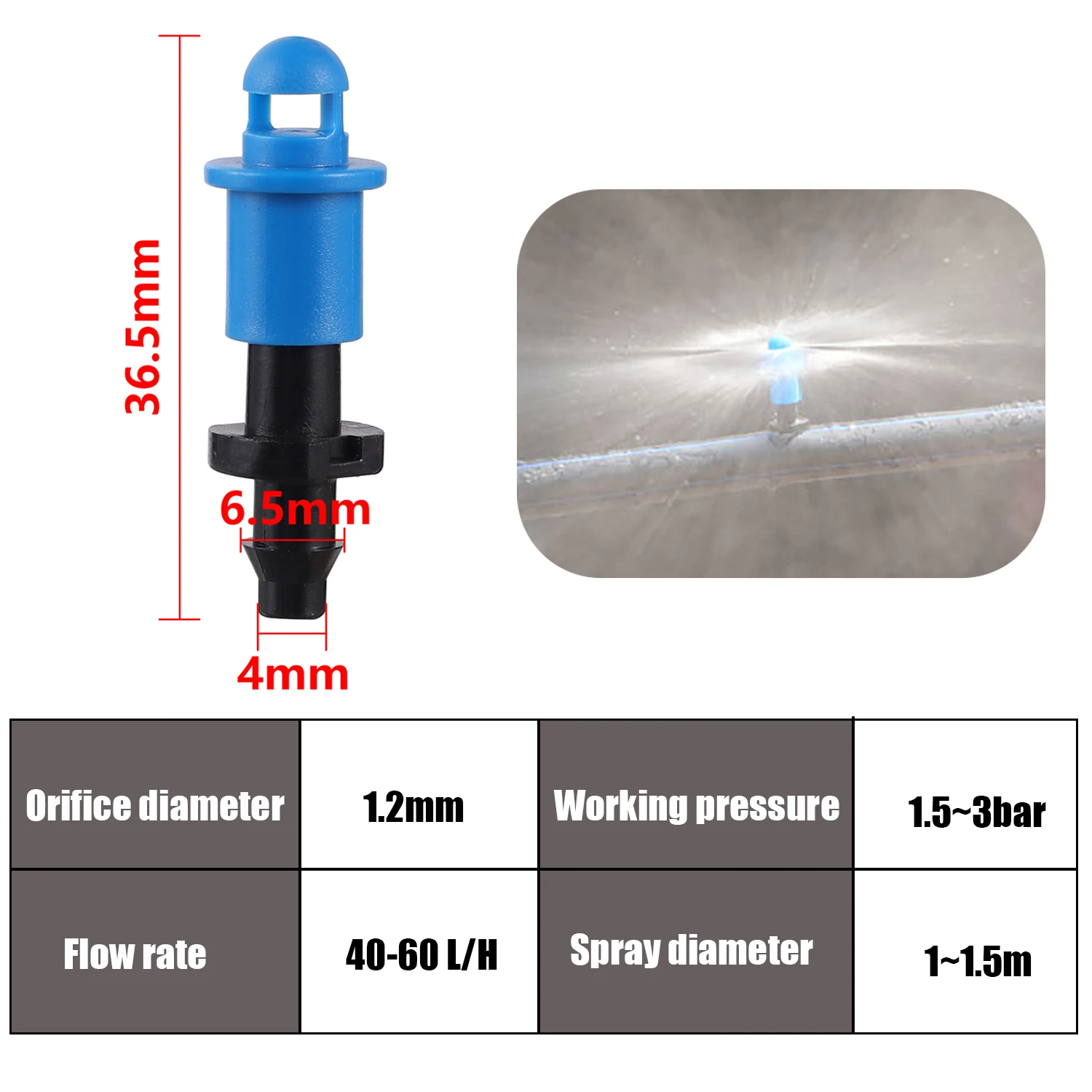 100Pcs 360° Barbed Refraction Micro Nozzles Garden Hose Nozzle Greenhouse Drip Irrigation Sprinkler Atomized Sprayer Watering