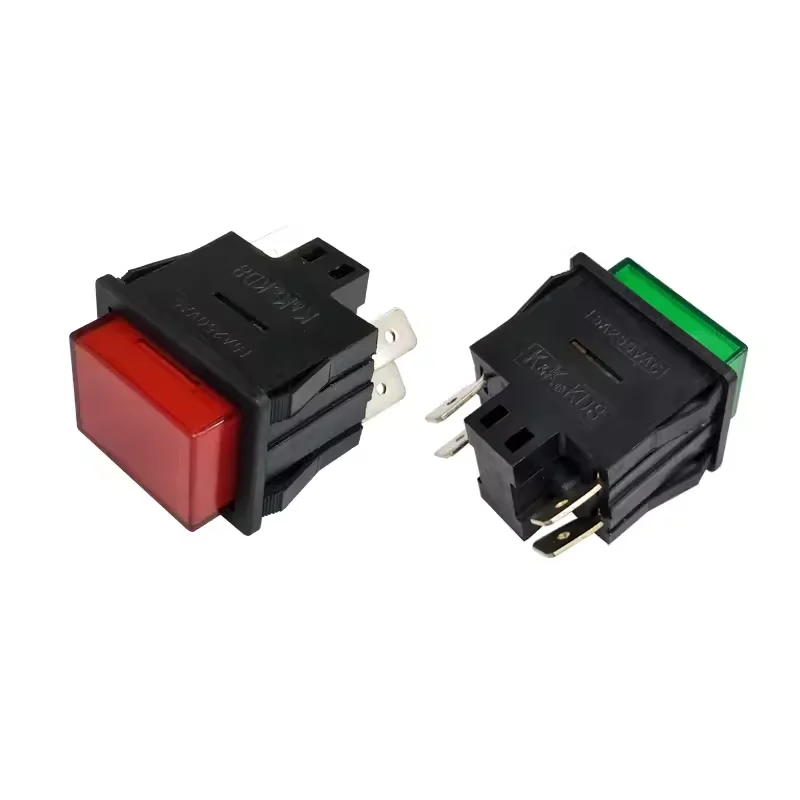 KD8 rectangular button No light switch 15A250V button switch 4 pin reset self-locking press key double normal open