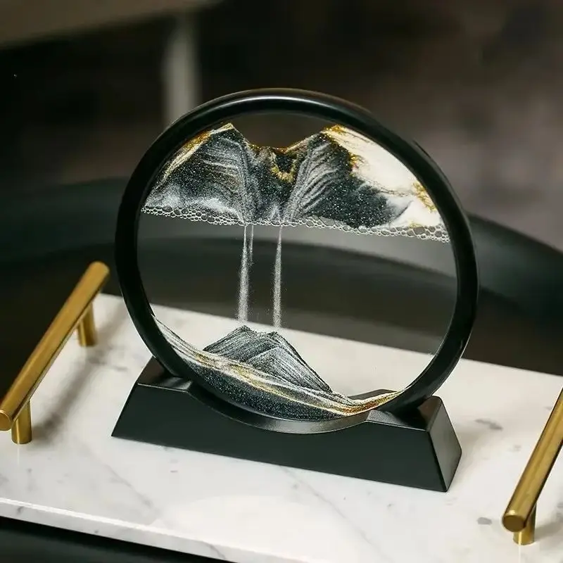 

12 Inch 3D Deep Sea Sandscape Creative Hourglass Sand Clock Moving Sand Art Picture Round Glass Quicksand Painting Home Decor