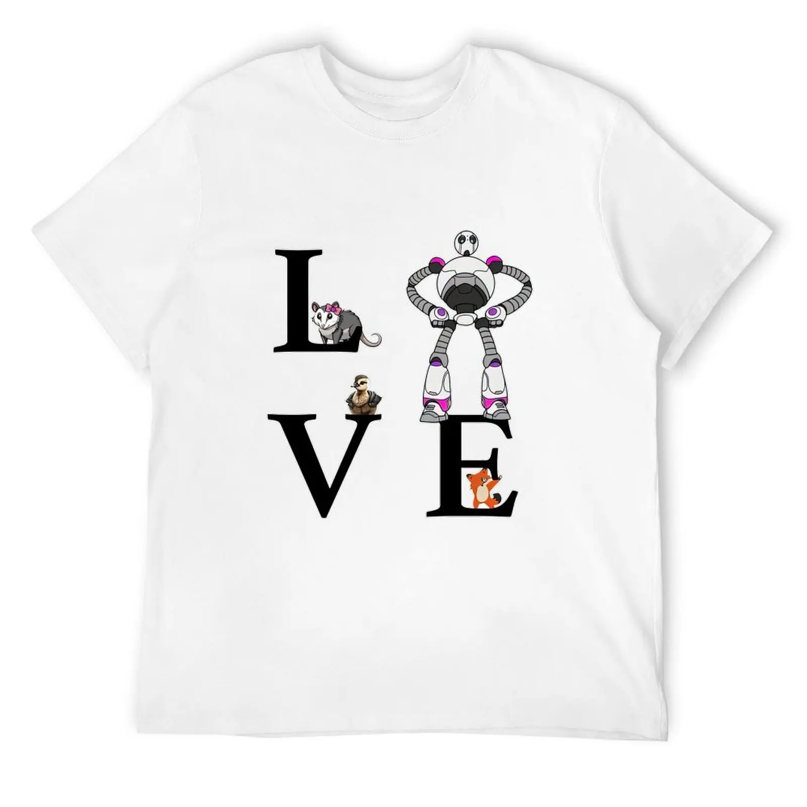 

Love The Wild Robot T-Shirt plus size tops plain mens graphic t-shirts pack