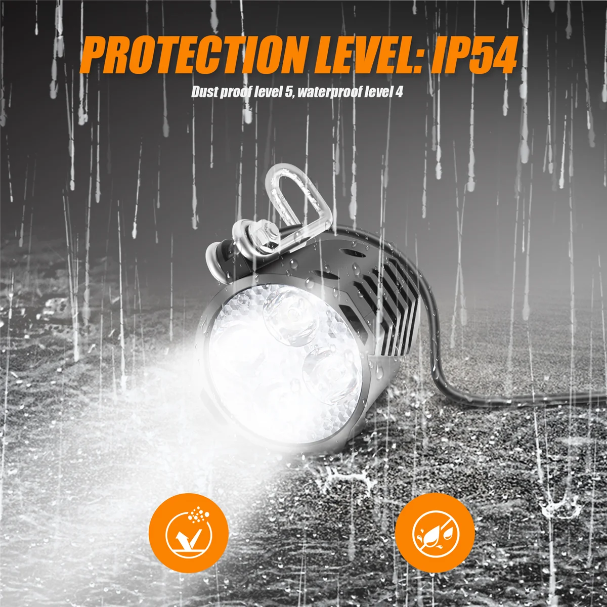 E-Bike Led Headlight 12V 24V 36V 48V 60V 72V Bicycle Light with Horn Waterproof Front Headlight