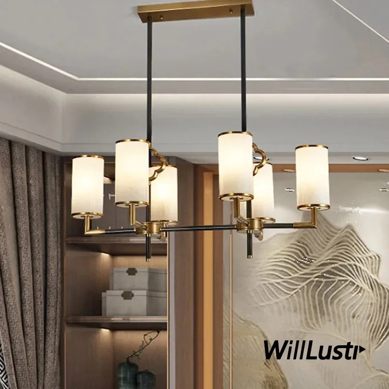 

Copper Chinese Knot Pendant Lamp Glass Suspension Light Hotel Cafe Bar Living Dinning Bedroom Hanging Ceiling Chandelier