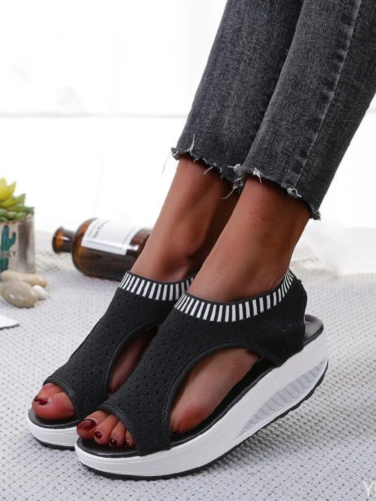 Plus Size Sandals Women 2021 Fashion Casual Platform Shoes Women Shoes Comfort Summer Soft Sport Sandals Breathable Sneakers