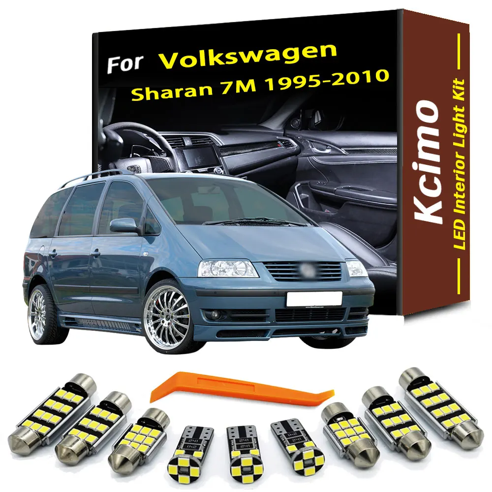 Image of Für Volkswagen Sharan 7M 1995-2010 LED-Innenraumbeleuchtungs-Set, Auto-Ambiente-Lampe Armaturenbrett Fußraumbeleuchtung Auto-Zubehör