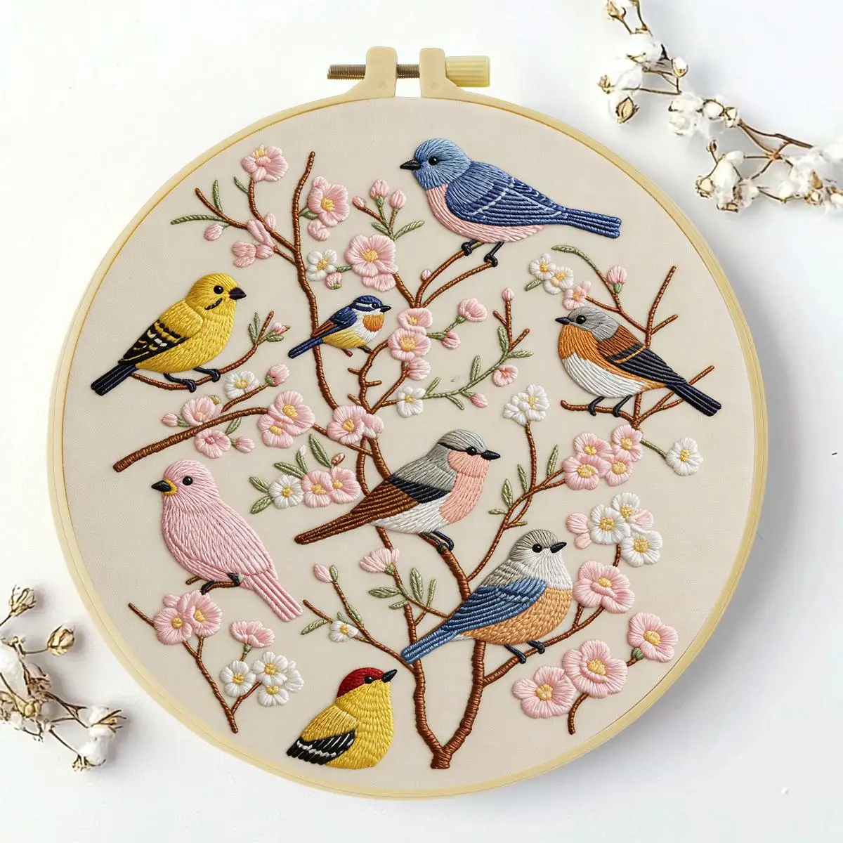 1 Stück 20X20CM/15X15CM 7,87/6,3 Zoll Tier - Vögel Stickerei Starter-Kit DIY-Kit DIY-Stickerei-Set Handarbeiten Malerei – Detail 2
