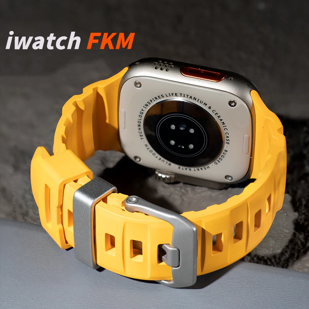 

Silicone Band for Apple Watch Ultra 3 49mm Strap 44mm 45mm 46mm Men Sports Strap Iwatch Series 11 10 9 8 7 6 Se Luxury Bracelet