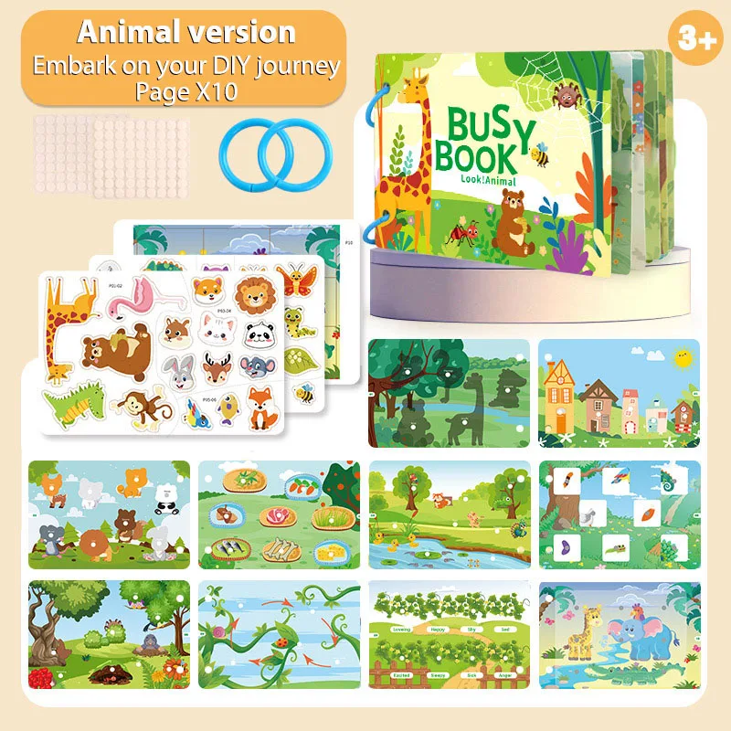 

English Letters Of Animals Tearing Books Quiet Books Busy Book For Children Pasting Books Early Teaching Educational Toys Gifts